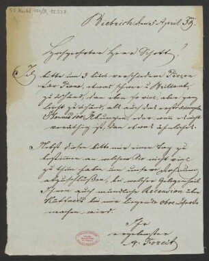 Brief an B. Schott's Söhne : 05.04.1839