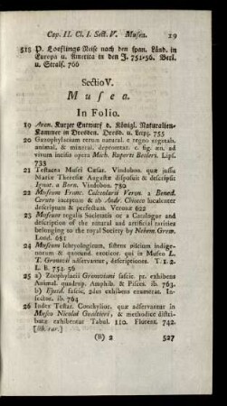 Sectio V. Musea.