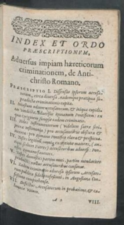 Index et Ordo Praescriptionum ...