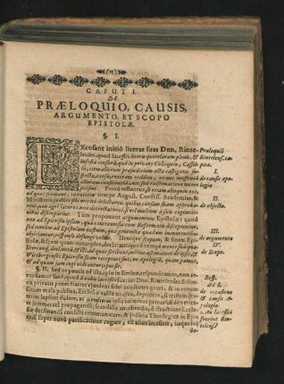 Caput I. De Praeloquio, Causis, Argumento, Et Scopo Epistolae.