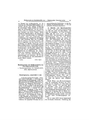 Muttersprache, Unterricht in der