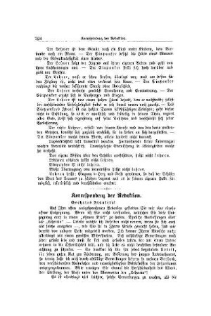 Korrespondenz der Redaktion