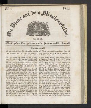 N° 1. Januar. 1840
