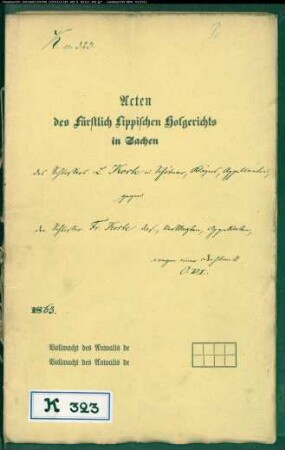 Korte, Ludwig, Schlosser in Schötmar gegen Friedrich Korte, Schlosser in Schötmar - Sozietätsforderungen