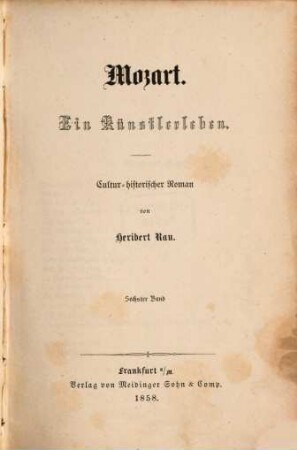 Mozart : ein Künstlerleben ; cultur-historischer Roman. 6. Band, Abend und Nacht