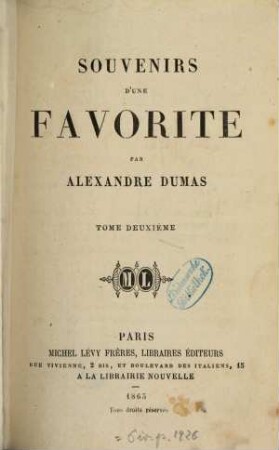 Souvenirs d'une favorite, Tome second
