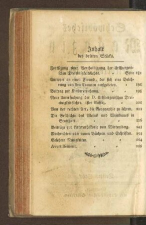 Inhalt des dritten Stückes