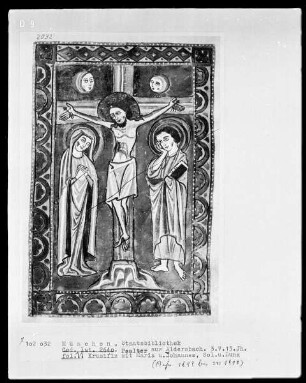 Psalter aus Aldersbach — Kreuzigung Christi mit Maria und Johannes, Folio 11recto