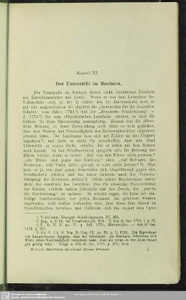 Kapitel XI. Der Unterricht im Rechnen