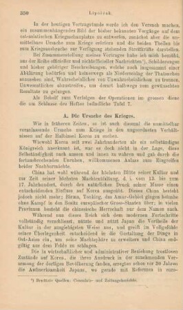 A. Die Ursache des Krieges