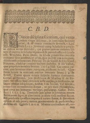 Politicae disciplinae scientiam, qua vitam civilem vivere discimus ...
