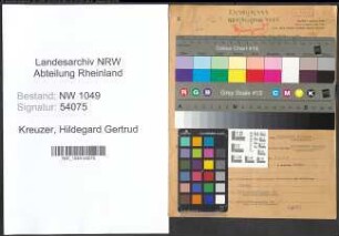 Entnazifizierung Hildegard Gertrud Kreuzer , geb. 06.06.1922 (Stenotypistin)