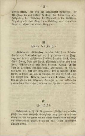 Name des Berges und Fernsicht