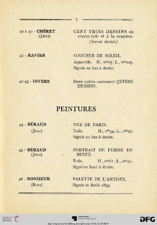 Peintures (Nr. 44-61)