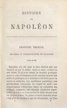 Histoire de Napoléon Ier, 1