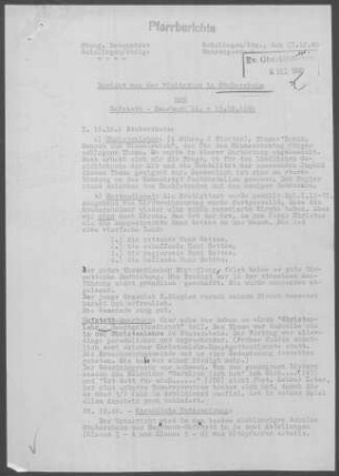 Stubersheim und Hofstett-Emerbuch: Visitationsbericht mit Pfarrbericht 1960
