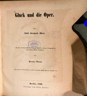 Gluck und die Oper, 1