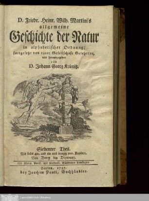 Theil 7, [Abtheilung 1/2]: Von Berg bis Bizwurz : Mit sechs 4to. und ein und vierzig 8vo. Kupfern