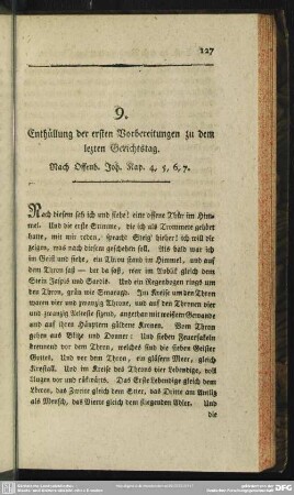 9. Enthüllung der ersten Vorbereitungen zu dem lezten Gerichtstag