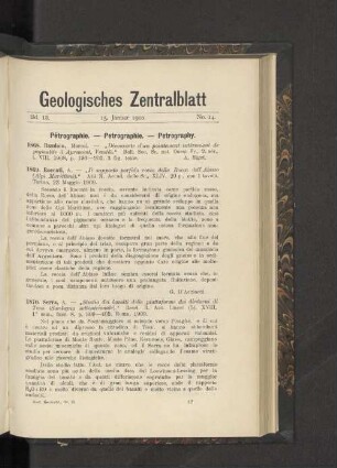 15. Januar 1910. No. 14.