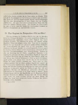 D. Das Ergebnis des Kriegsjahres 1916 im Osten.