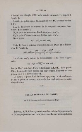 Sur la courbure des lignes.