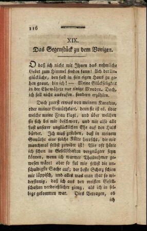 XIX. Das Gegenstück zu dem Vorigen.