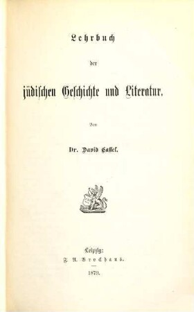 Lehrbuch der jüdischen Geschichte und Literatur