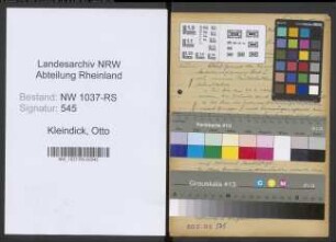 Entnazifizierung Otto Kleindick , geb. 31.07.1900 (Lehrer)