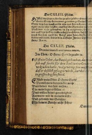 Der CXLIII. Psalm.