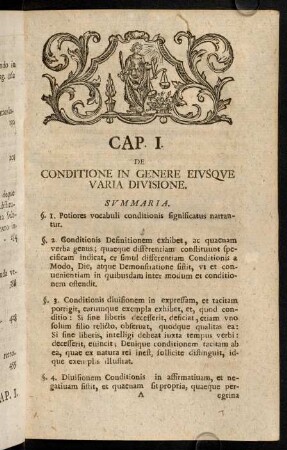 1-15, Cap. I De Conditione in Genere Eiusque Varia Divisione