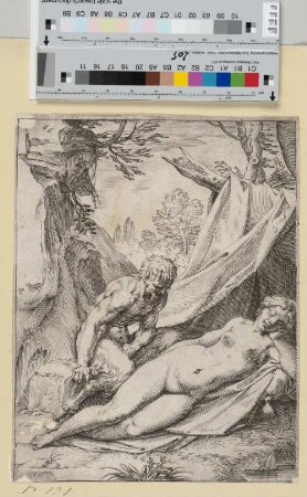 [Ein Satyr betrachtet eine schlafende Nymphe] [1. Zustand]
