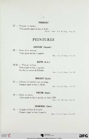 Peintures (Nr. 28-105) avec planche II-IV