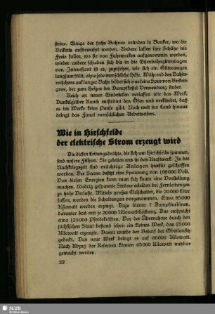 Wie in Hirschfelde der elektrische Strom erzeugt wird