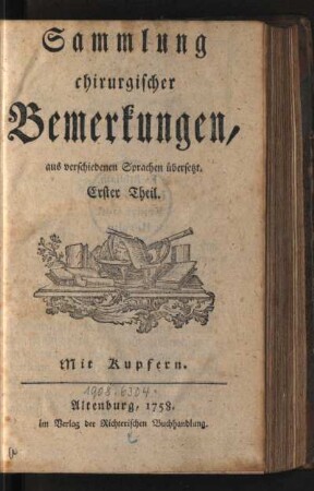 1.1758: Sammlung chirurgischer Bemerkungen, 1.1758