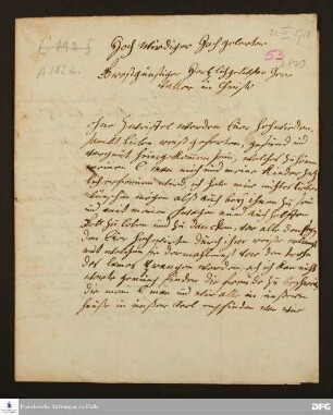 Brief von Anna Kunigunde Bülfinger an August Hermann Francke.