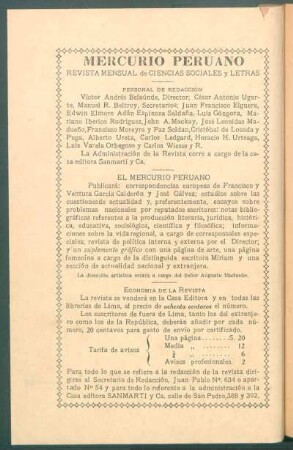 "Mercurio Peruano" - [Pie de imprenta]