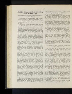 Christliche Klänge, Anklänge und Anfänge in der modernen Lyrik. Ein Beitrag zur religiösen Psychologie des modernen Menschen. Von Ernst Wagner.