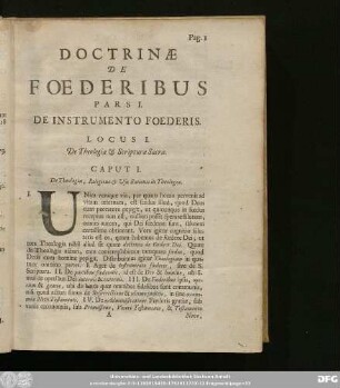 Pars I. De Instrumento Foederis.