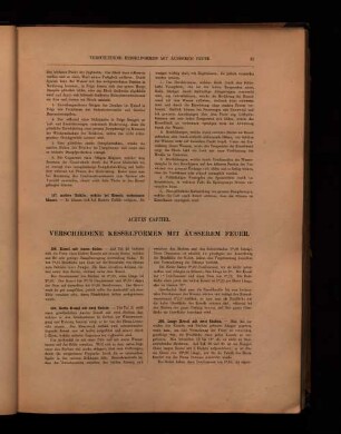 Achtes Capitel. Verschiedene Kesselformen mit äußern Feuer.
