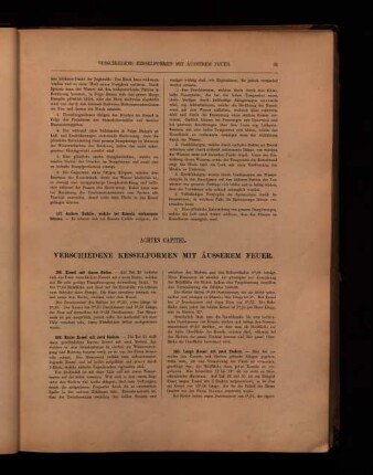 Achtes Capitel. Verschiedene Kesselformen mit äußern Feuer.