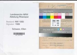 Entnazifizierung Ellen Schwarz , geb. 24.11.1902 (Sekretaerin)