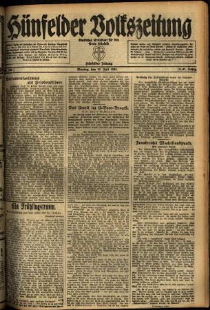 Ausgabe vom Montag, den 18. Juli 1921.