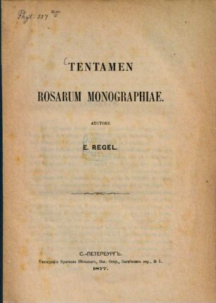 Tentamen rosarum monographiae