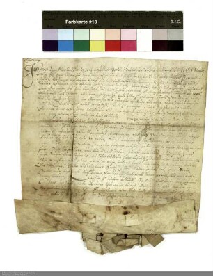 Peter Ernst von und zu der Fels, Propst von Petersberg und Höchst, und der Konvent von Petersberg verleihen Nikolaus Scheffer den Hof in Petersberg nebst Zubehör und einer Hofstatt