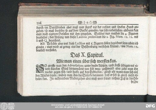 Das X. Capitul. Wie man einen über sich werffen kan.