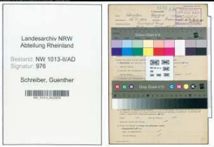 Entnazifizierung Guenther Schreiber , geb. 26.11.1903 (Bueroangestellter)