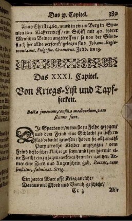 Das XXXI. Capitel. Von Kriegs-List und Tapferkeit