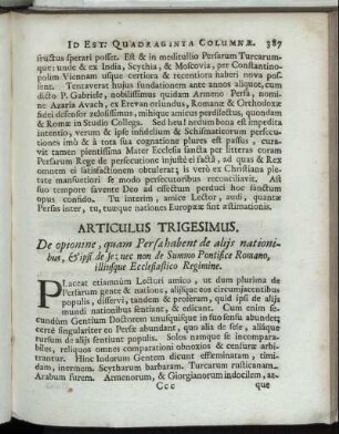 Articulus Trigesimus.