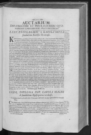 AUCTARIUM DIPLOMATUM ET PRIVILEGIORUM QUORUNDAM LINDENBROGIO PRAETERITORUM.
